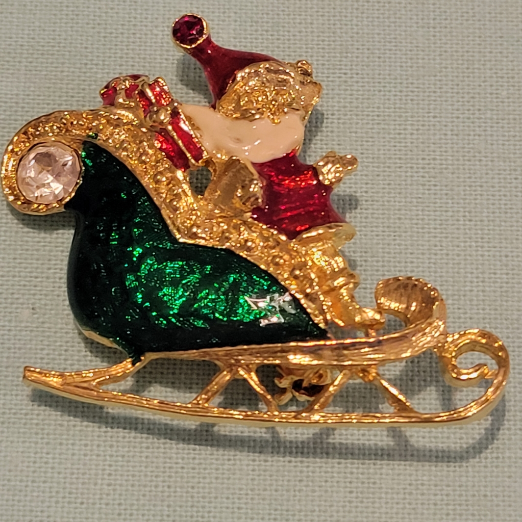 Vintage Van Dell Chrismas Brooch In Excellent Condition Signed 15$